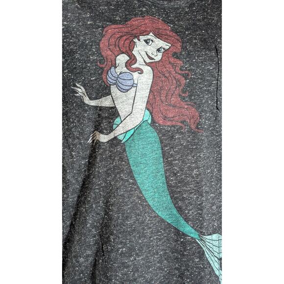 Disney Little Mermaid Ariel Graphic T Shirt Gray Womens Tee Small - Picture 2 of 4